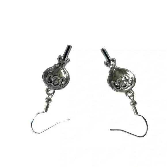 POP Novelty Silver-plated Lollipop Dangle Earrings Handcrafted Candy Jewelry - Picture 4 of 6